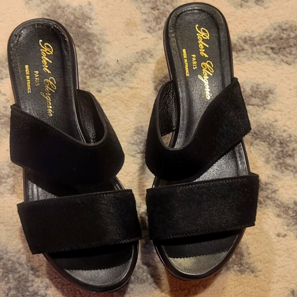 ROBERT CLERGERIE BLACK PLATFORMS